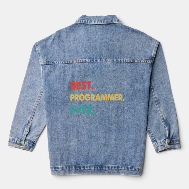 Programmierer Retro Best Programmer aller Zeiten Jeansjacke (Rückseite)