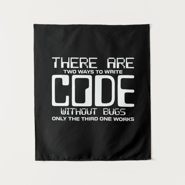 Programmierer schreiben Code ohne Fehler Wandteppich (Vorderseite)