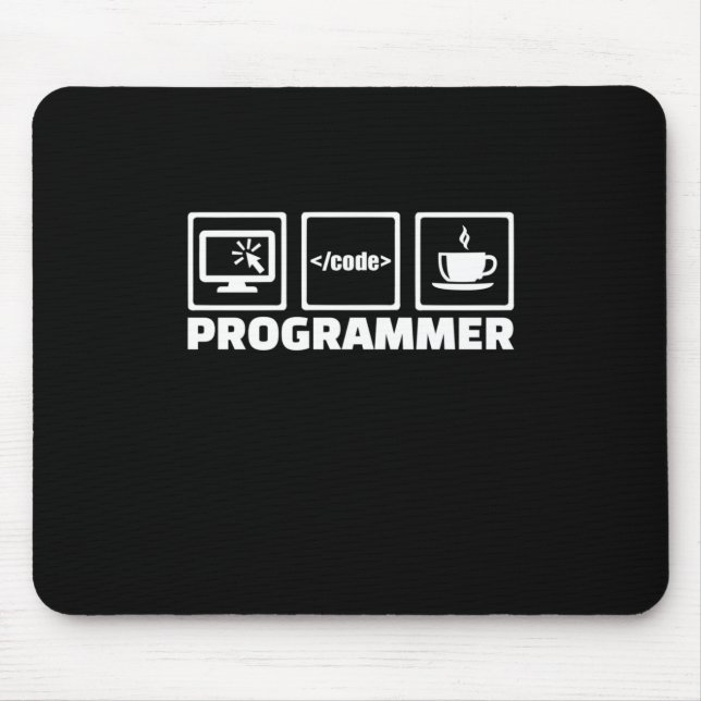 Programmierer schreiben Code und trinken Kaffee Mousepad (Vorne)
