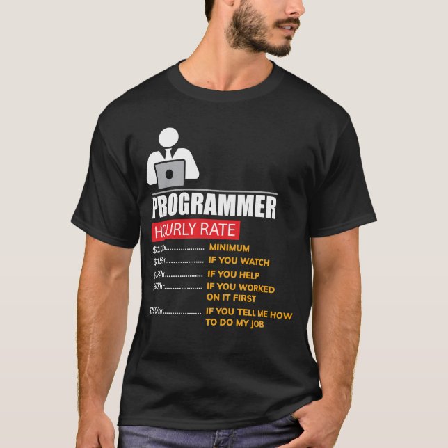 Programmierer-stündlicher Anteil - lustige T-Shirt (Vorderseite)