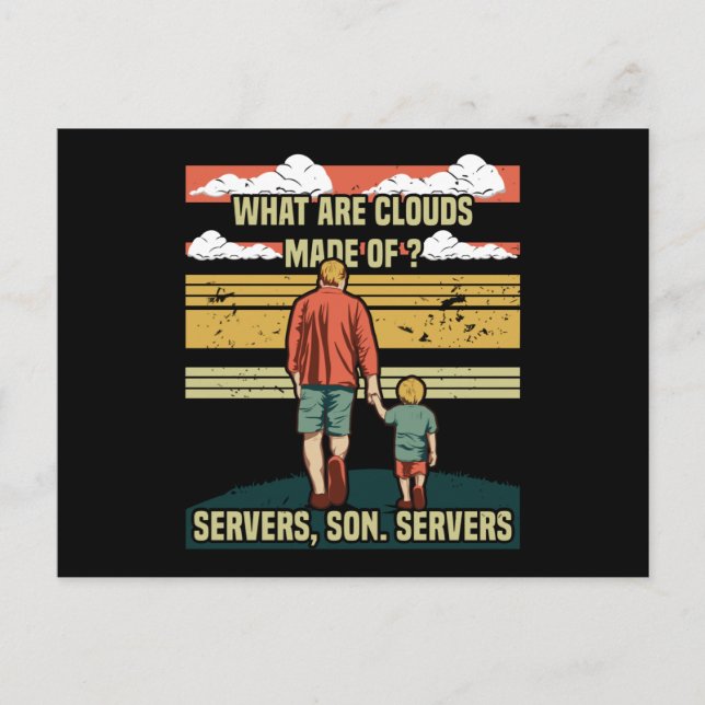 Programmierer-Vater - Wolken-Server-Sohn Postkarte (Vorderseite)