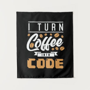 Programmierer verwandeln Kaffee in Code Wandteppich