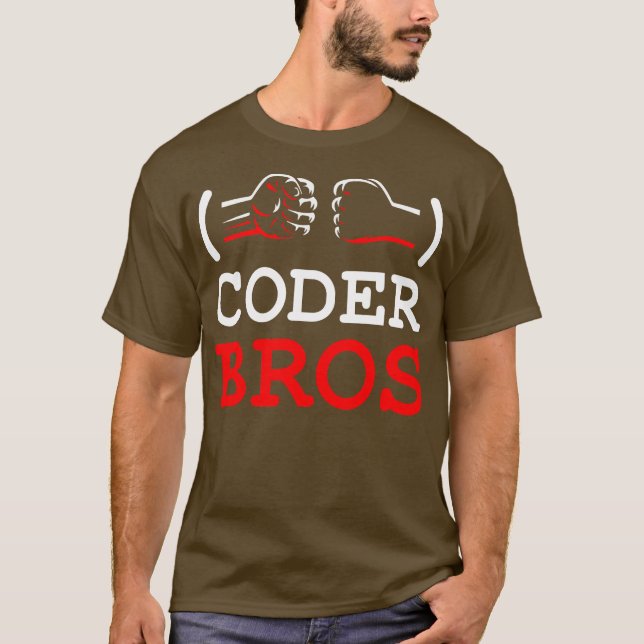 Programmierer von Coder Bros Code Software T-Shirt (Vorderseite)