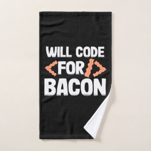 Programmierer wird Code für Bacon Handtuch