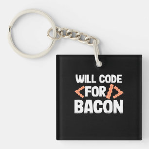 Programmierer wird Code für Bacon Schlüsselanhänger