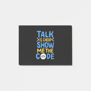 Programmierer zeigen mir den Code Post-it Klebezettel