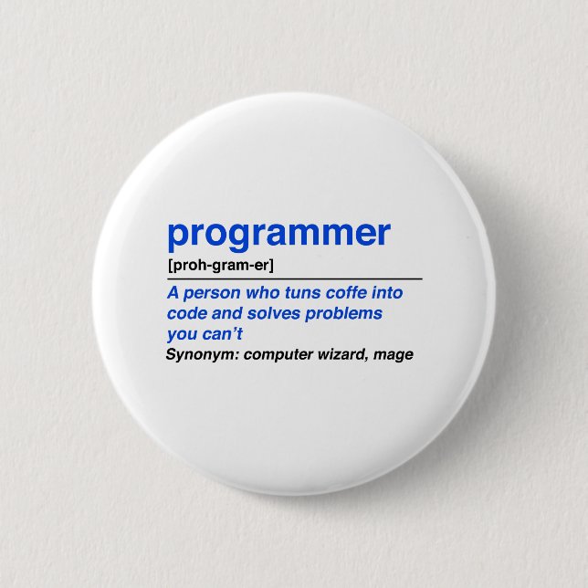 Programmiererdefinition Button (Vorderseite)