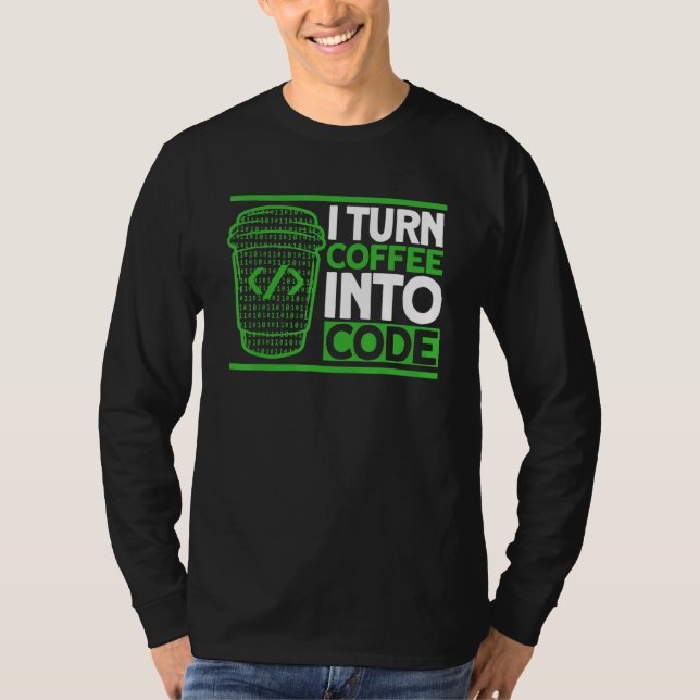 Programmierkaffee Code Codierungssoftware Entwickl T-Shirt (Vorderseite)