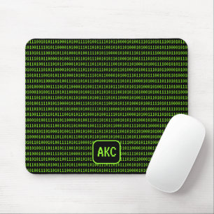 Programmiersprache: Binär- und Ihre Initialen schw Mousepad