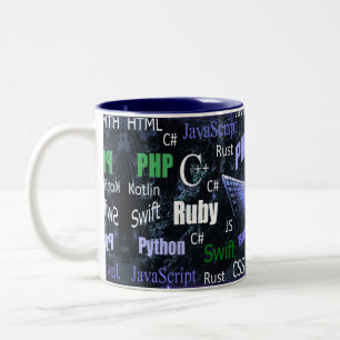 Programmiersprachen Blaues Muster Zweifarbige Tasse