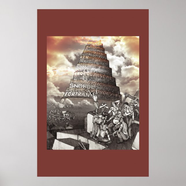 Programmiersprachen-Turm von Babel Poster (Vorne)