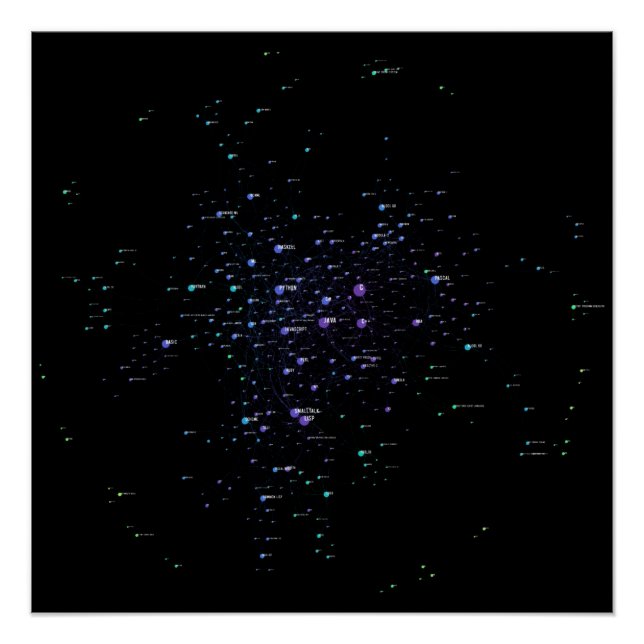 Programming Languages Einfluss Network 2021 Poster (Vorderseite)