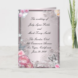 Programmkarte für Rosa Blüten und Schmetterlinge Programm