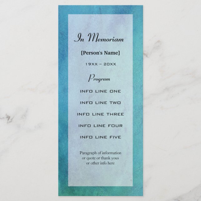 Programmkarte Programm (Vorderseite)