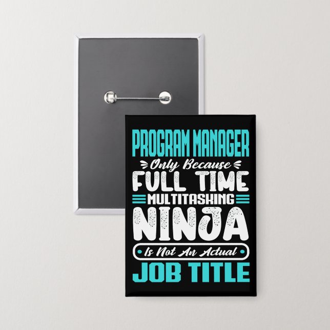 Programmleiter Job Titel Professionelle Fähigkeite Button (Vorderseite/Rückseite)