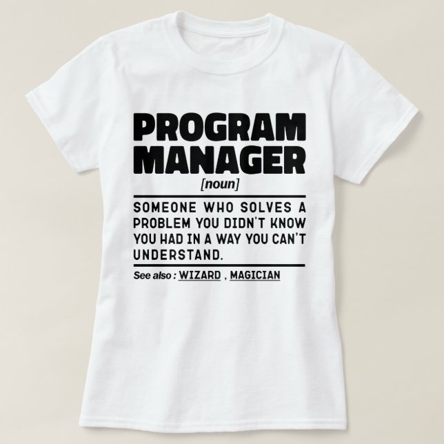 Programmmanager Noun Funny Teamleiter Geek T-Shirt (Design vorne)