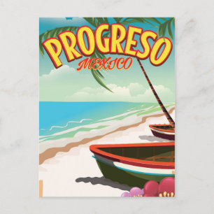 Progreso Mexikanisches Reiseplakat Postkarte