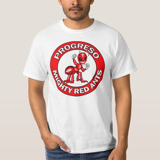 Progreso rote Ameisen-rundes Emblem T-Shirt (Vorderseite)