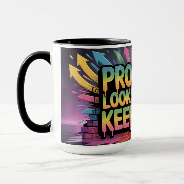 Progress Looks Messy Keep Go Urban 'Motivational  Tasse (Links)