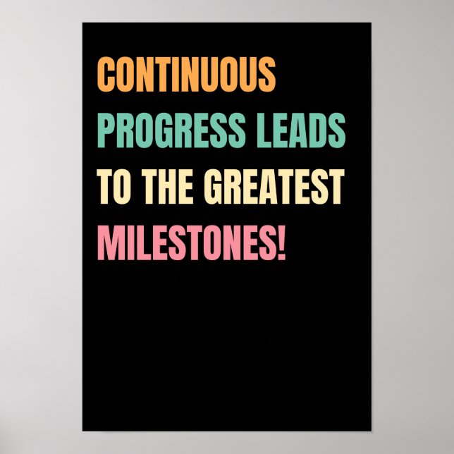 Progress Motivierend Quotes Poster (Vorne)