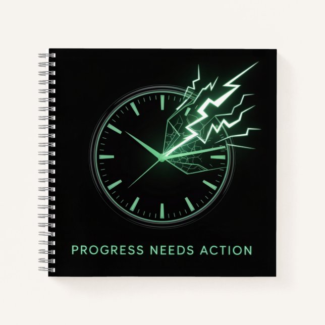 Progress Needs Action Notizbuch (Vorderseite)