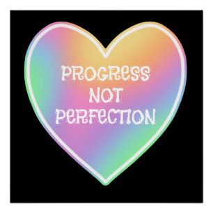 Progress Not Perfect Rainbow Poster