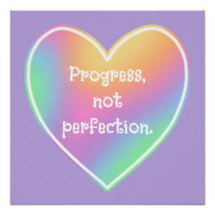 Progress Not Perfect Rainbow Poster