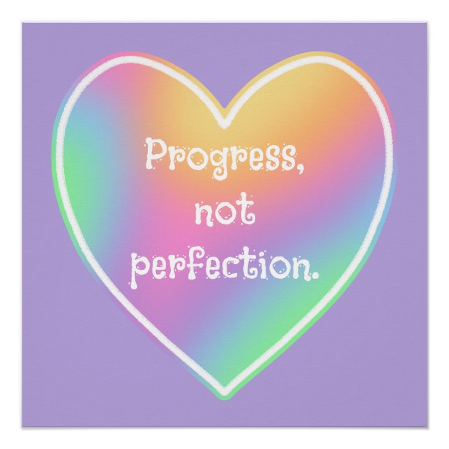 Progress Not Perfect Rainbow Poster (Vorderseite)