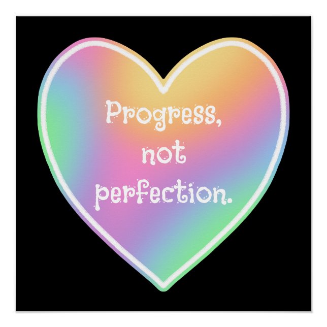 Progress Not Perfect Rainbow Poster (Vorderseite)