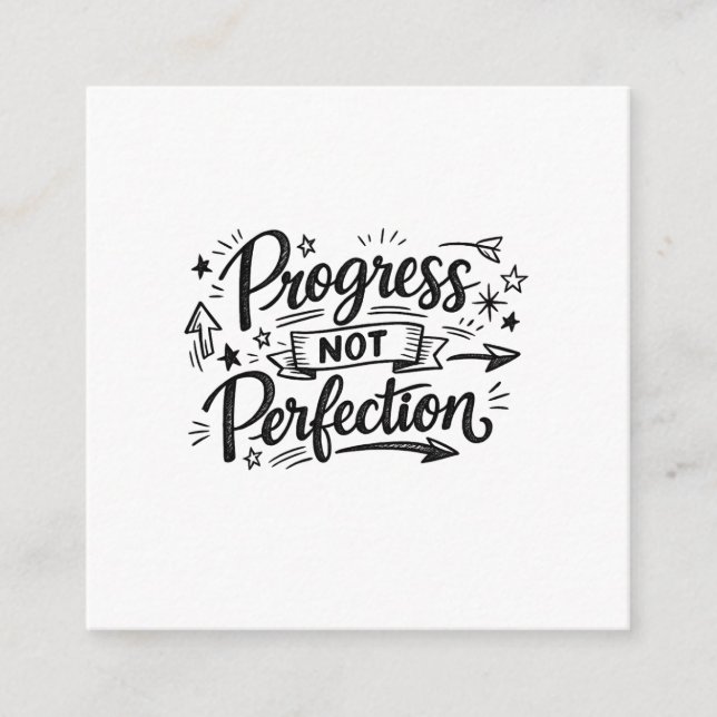 Progress Not Perfection Motivational Quote Design Begleitkarte (Vorderseite)