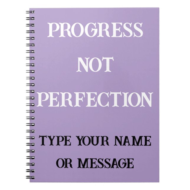 Progress Not Perfection Notebook Geschenkidee Notizblock (Vorderseite)