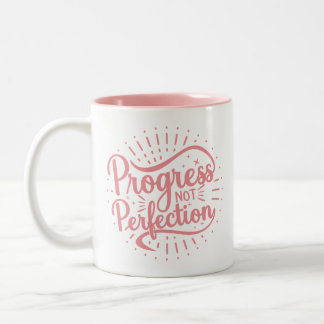Progress Not Perfection Pink Zwei-Tone-Kaffee-Tass Zweifarbige Tasse
