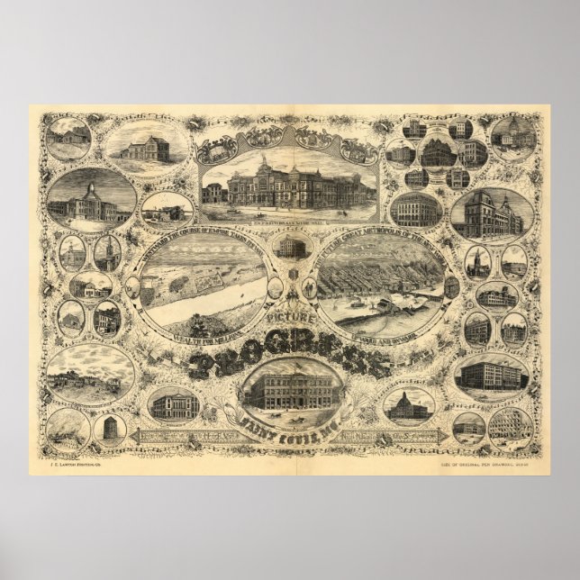 Progress of St Louis - 1884 (Vogel) BigMapBlog.com Poster (Vorne)