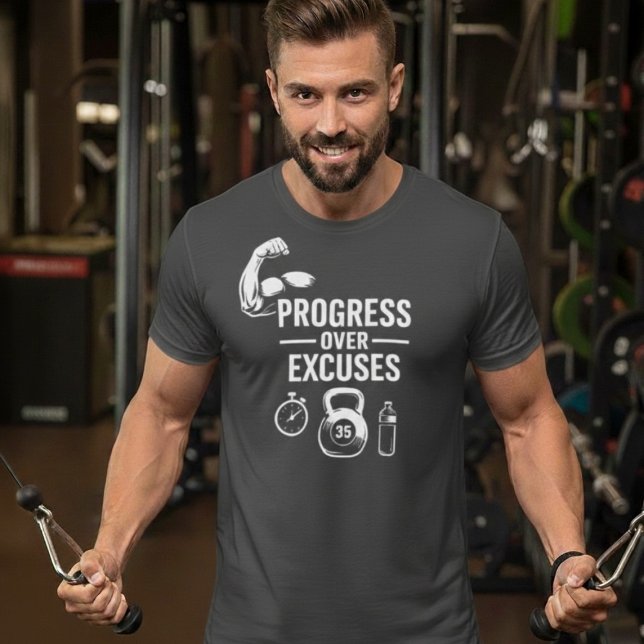 Progress Over Excuses – Motivational T-Shirt (Von Creator hochgeladen)