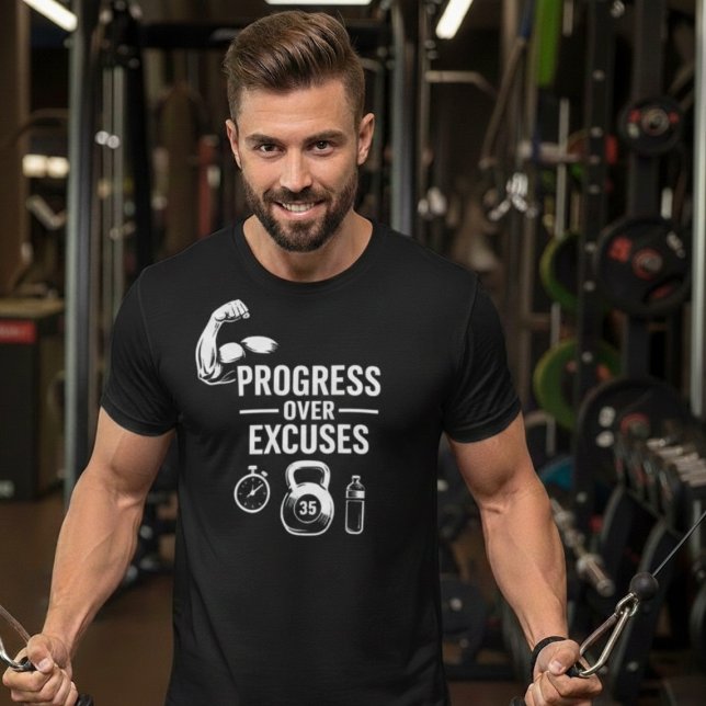 Progress Over Excuses – Motivational T-Shirt (Von Creator hochgeladen)