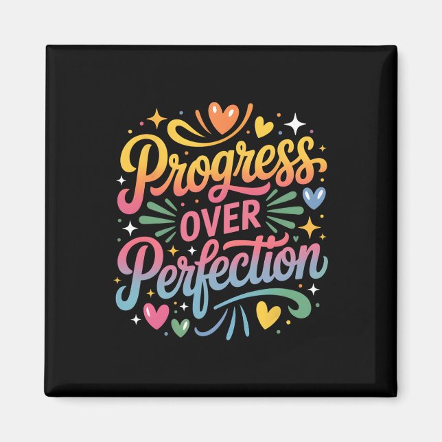 Progress Over Perfection Back To School Teachers E Magnet (Vorne)