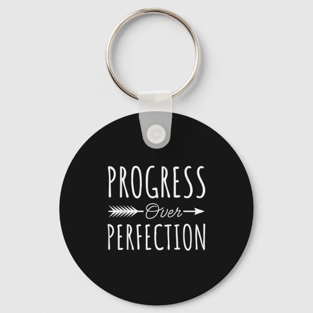 Progress Over Perfection Insrational Motivational  Schlüsselanhänger (Vorderseite)