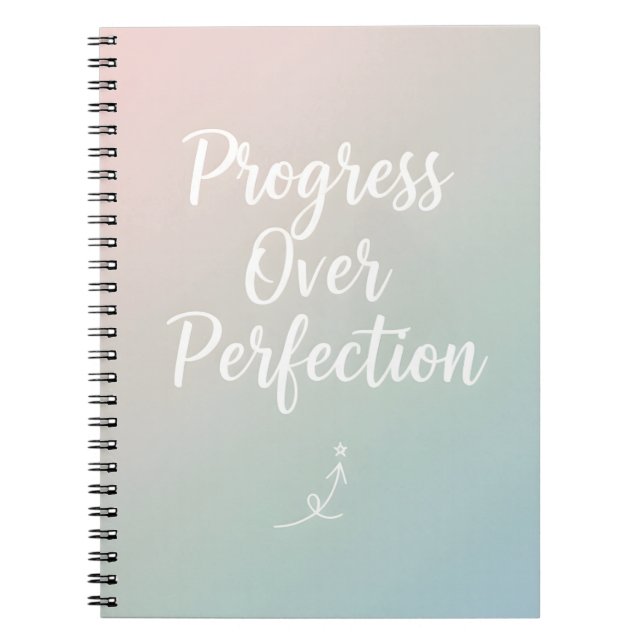 Progress Over Perfection – Minimal Motivational Qu Notizblock (Vorderseite)