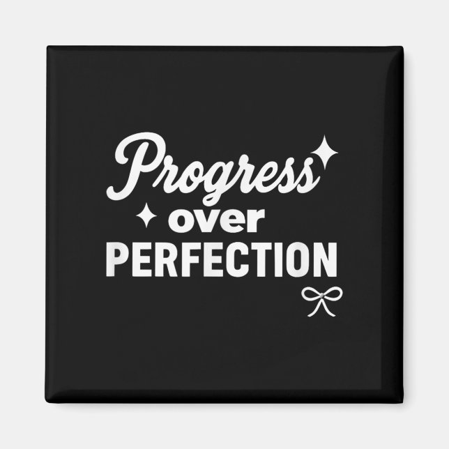 Progress Over Perfection Motivational Christian Se Magnet (Vorne)