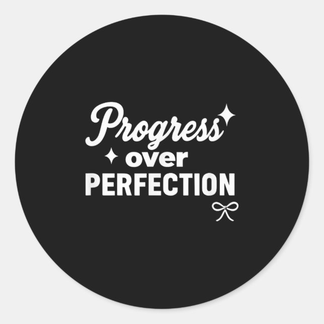 Progress Over Perfection Motivational Christian Se Runder Aufkleber (Vorderseite)