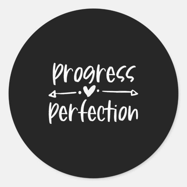 Progress Over Perfection Motivational  Runder Aufkleber (Vorderseite)