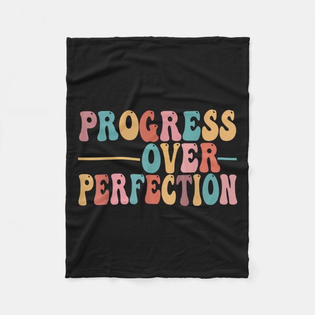 Progress Over Perfection Motivational Teacher For  Fleecedecke (Vorderseite)