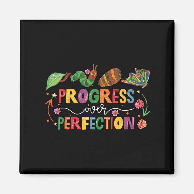 Progress Over Perfection Motivational Teacher For  Magnet (Vorne)