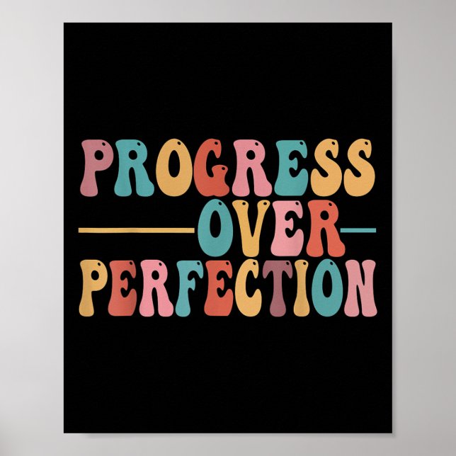 Progress Over Perfection Motivational Teacher For  Poster (Vorne)
