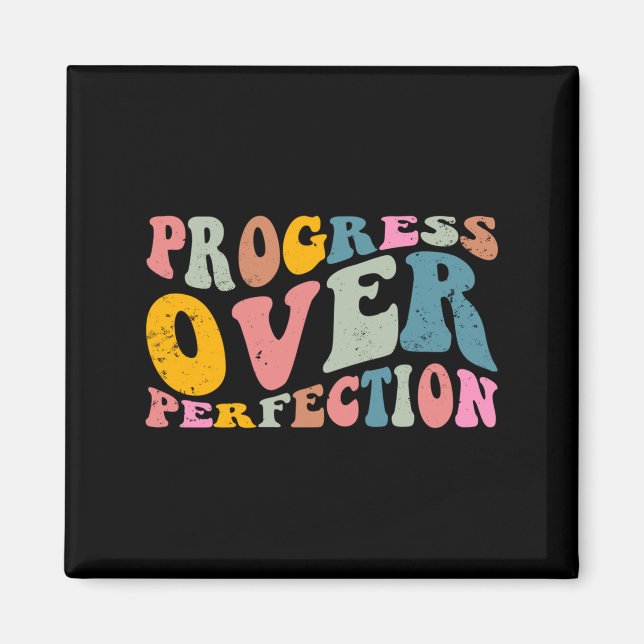 Progress Over Perfection Motivational Teacher Long Magnet (Vorne)
