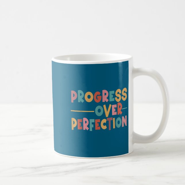 Progress Over Perfection Motivational Teacher Men  Kaffeetasse (Rechts)