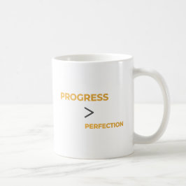 Progress Over Perfection Motivational Typography  Kaffeetasse