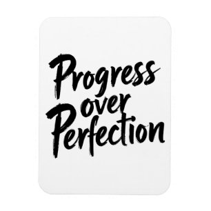 Progress Over Perfection - Motivierend Handschrift Magnet