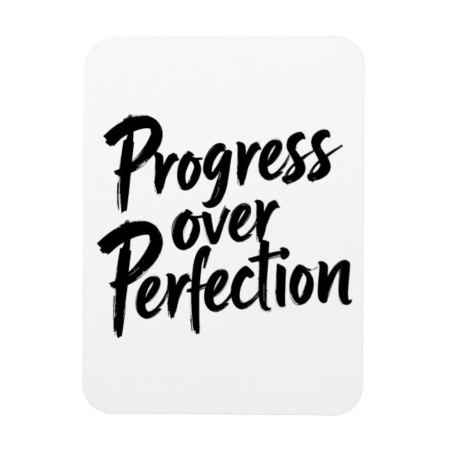 Progress Over Perfection - Motivierend Handschrift Magnet (Vertikal)