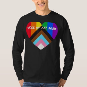 Progress Priart Heart Flag Weckte wieder schwul T-Shirt